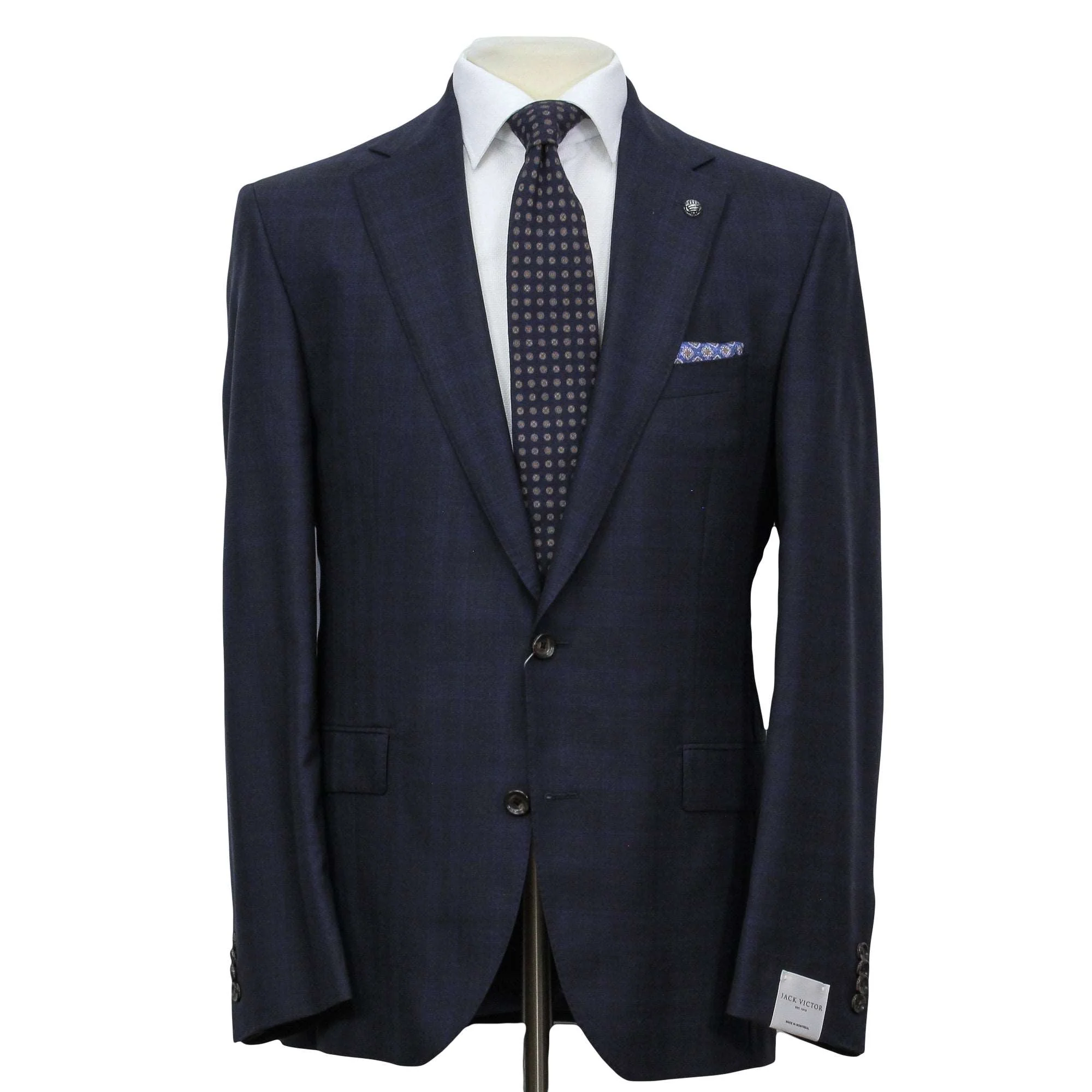 Blue Check Super 200's Wool Essence Modern Fit Suit - Jack Victor 1913