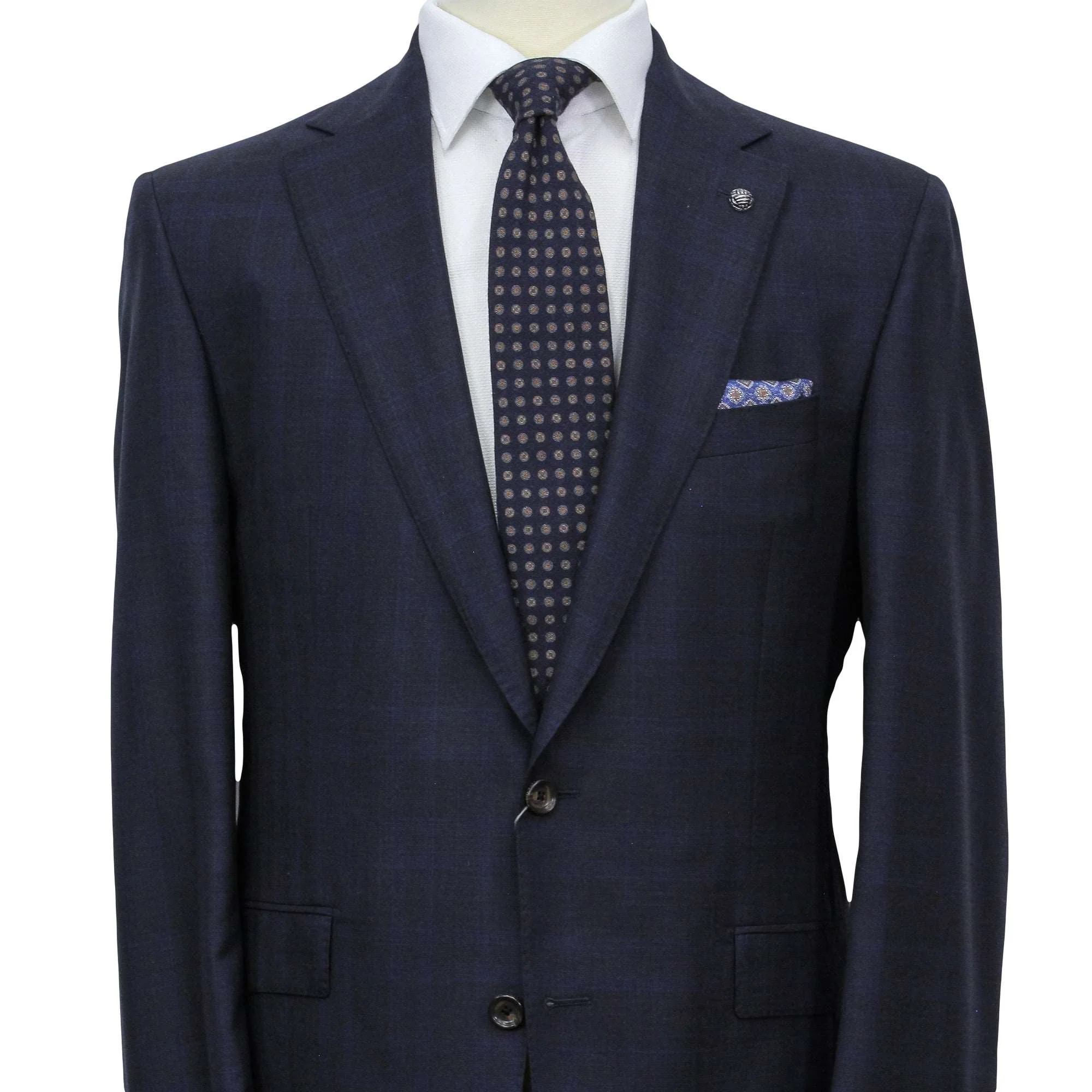 Blue Check Super 200's Wool Essence Modern Fit Suit - Jack Victor 1913 - Image 2