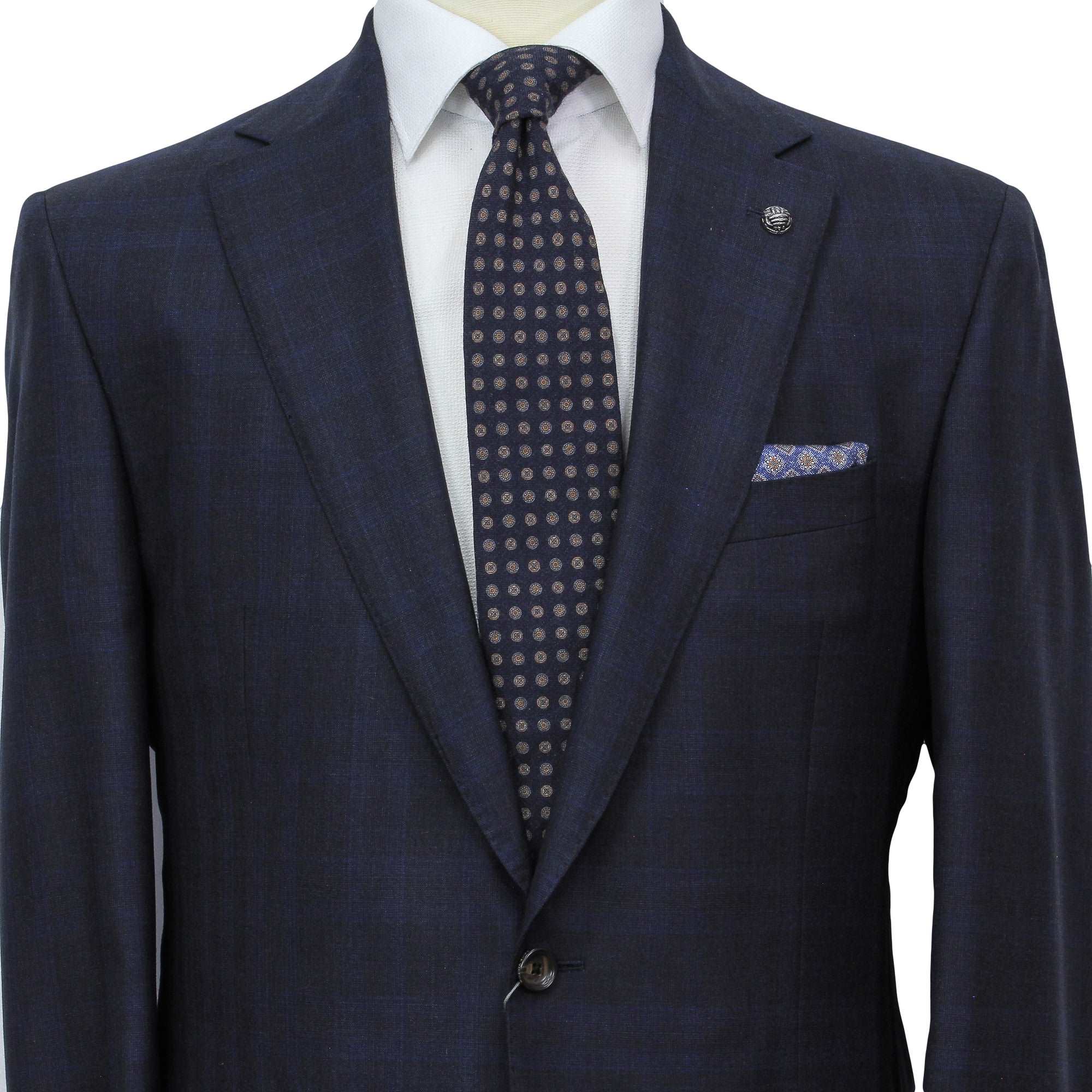 Blue Check Super 200's Wool Essence Modern Fit Suit - Jack Victor 1913 - Image 3