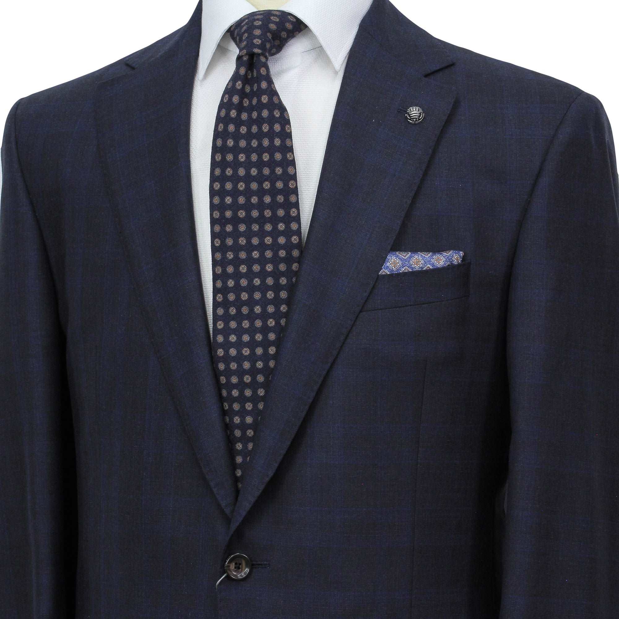 Blue Check Super 200's Wool Essence Modern Fit Suit - Jack Victor 1913 - Image 4