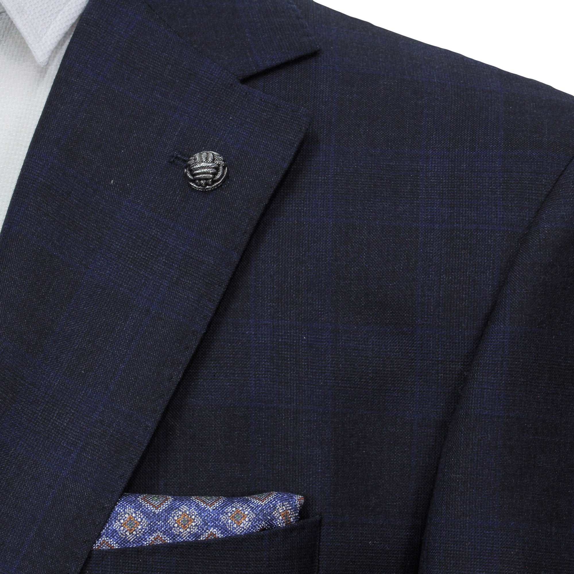 Blue Check Super 200's Wool Essence Modern Fit Suit - Jack Victor 1913 - Image 6