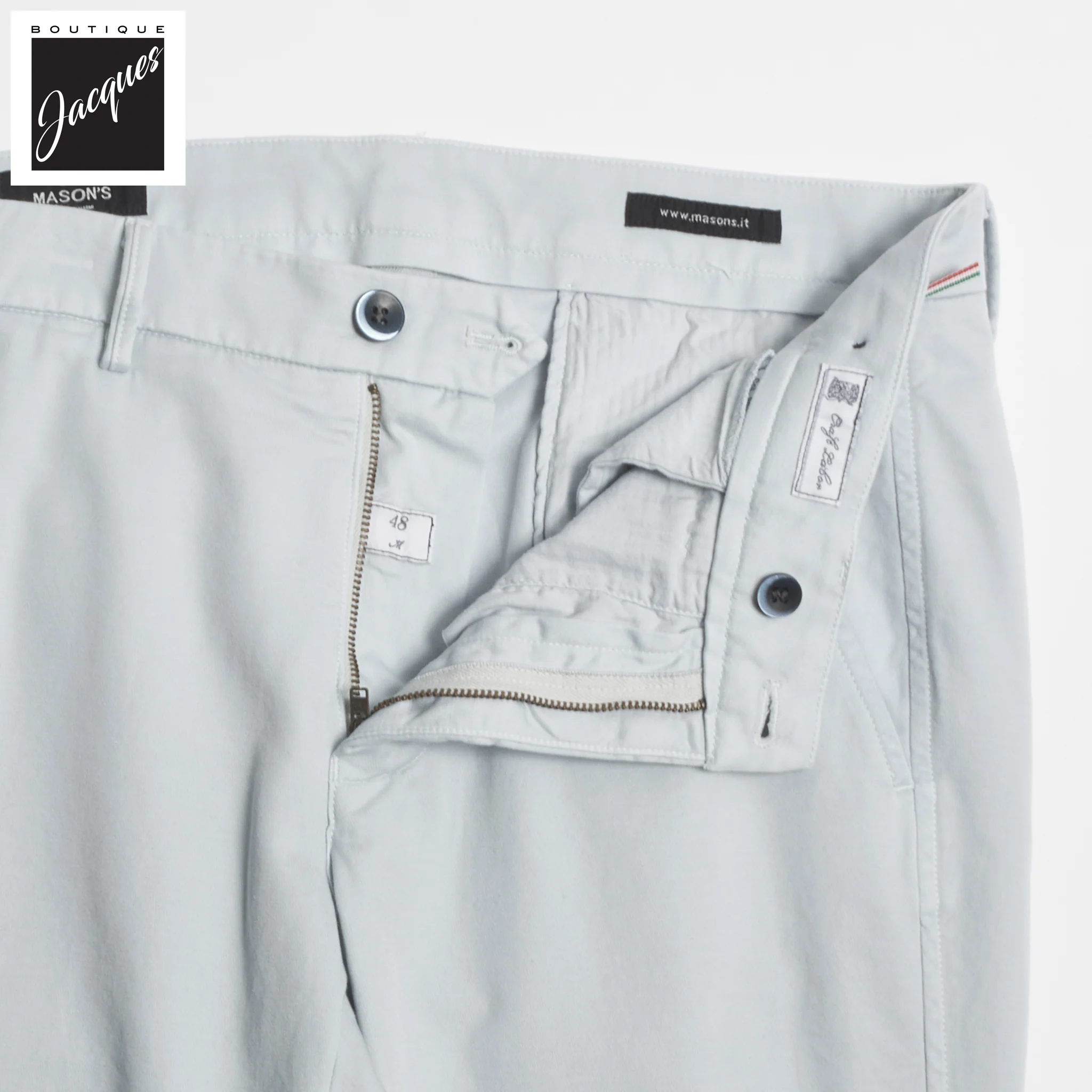 Blue Fog Chino Gaberdine Stretch - Mason's - Image 3