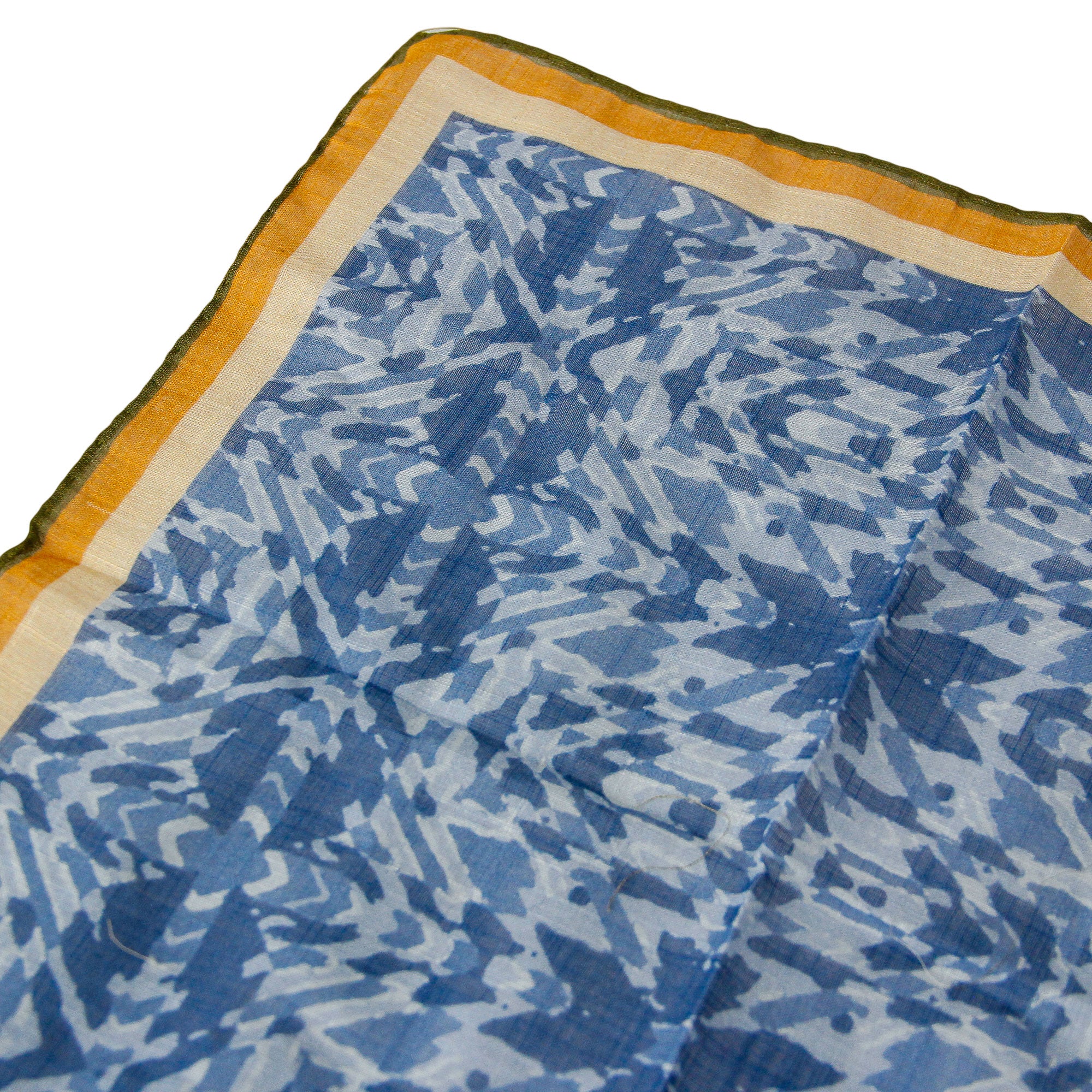 Blue Geometric Motif Cotton Hankie - Stenströms - Image 3