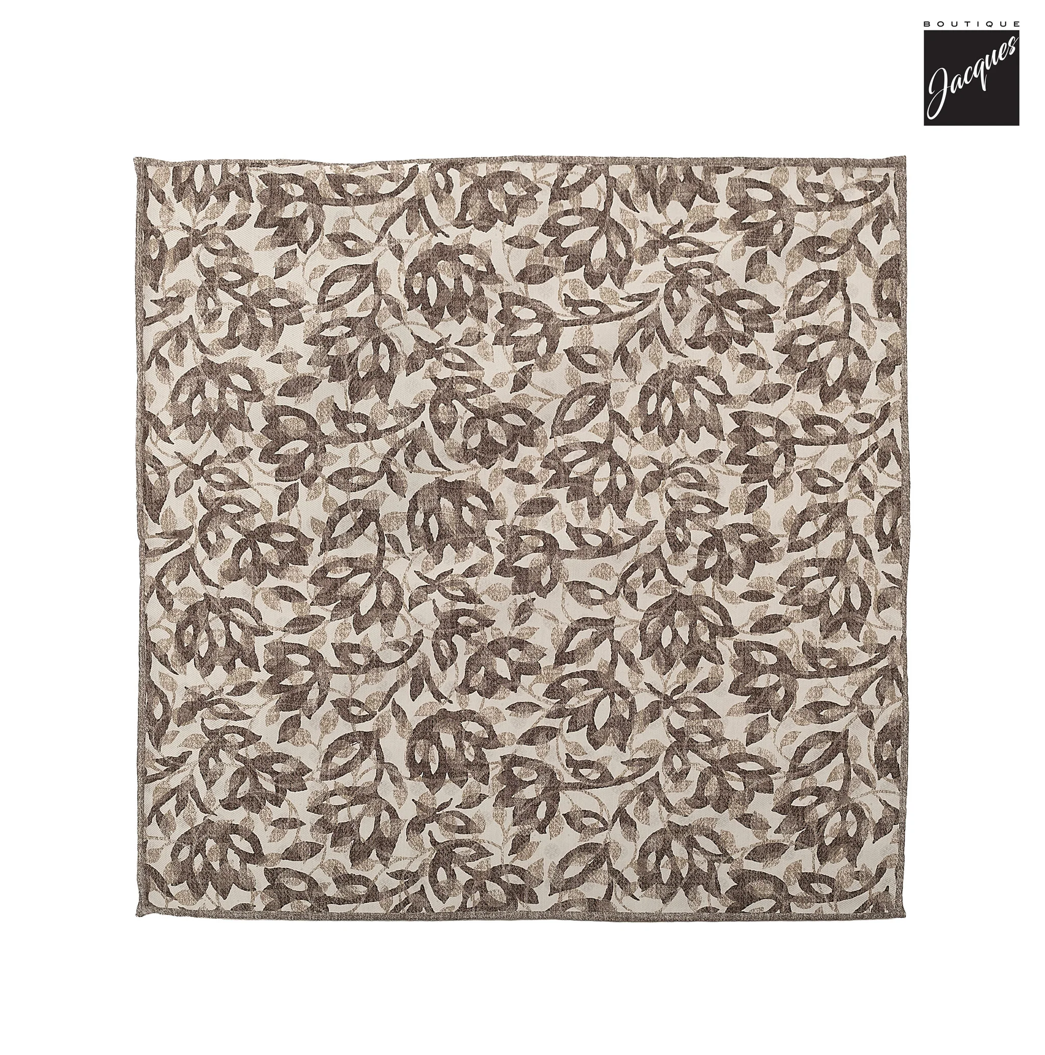 Brown Silk/Cotton Printed Floral Motif Reversible Hankie - Paolo Albizzati - Image 2