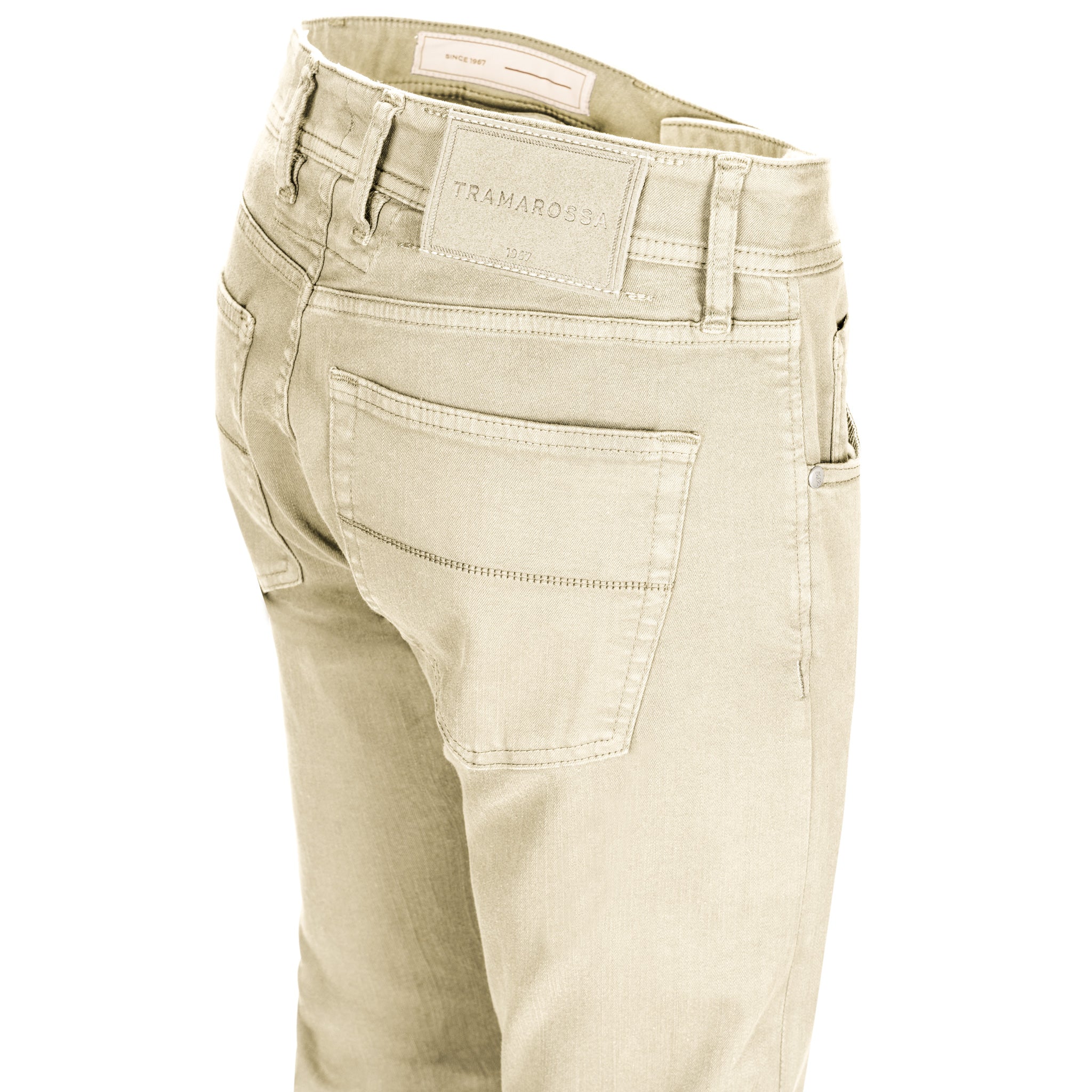 Champagne Soft Dye Michelangelo Super-Stretch Five Pocket Pants - TRAMAROSSA - Image 3