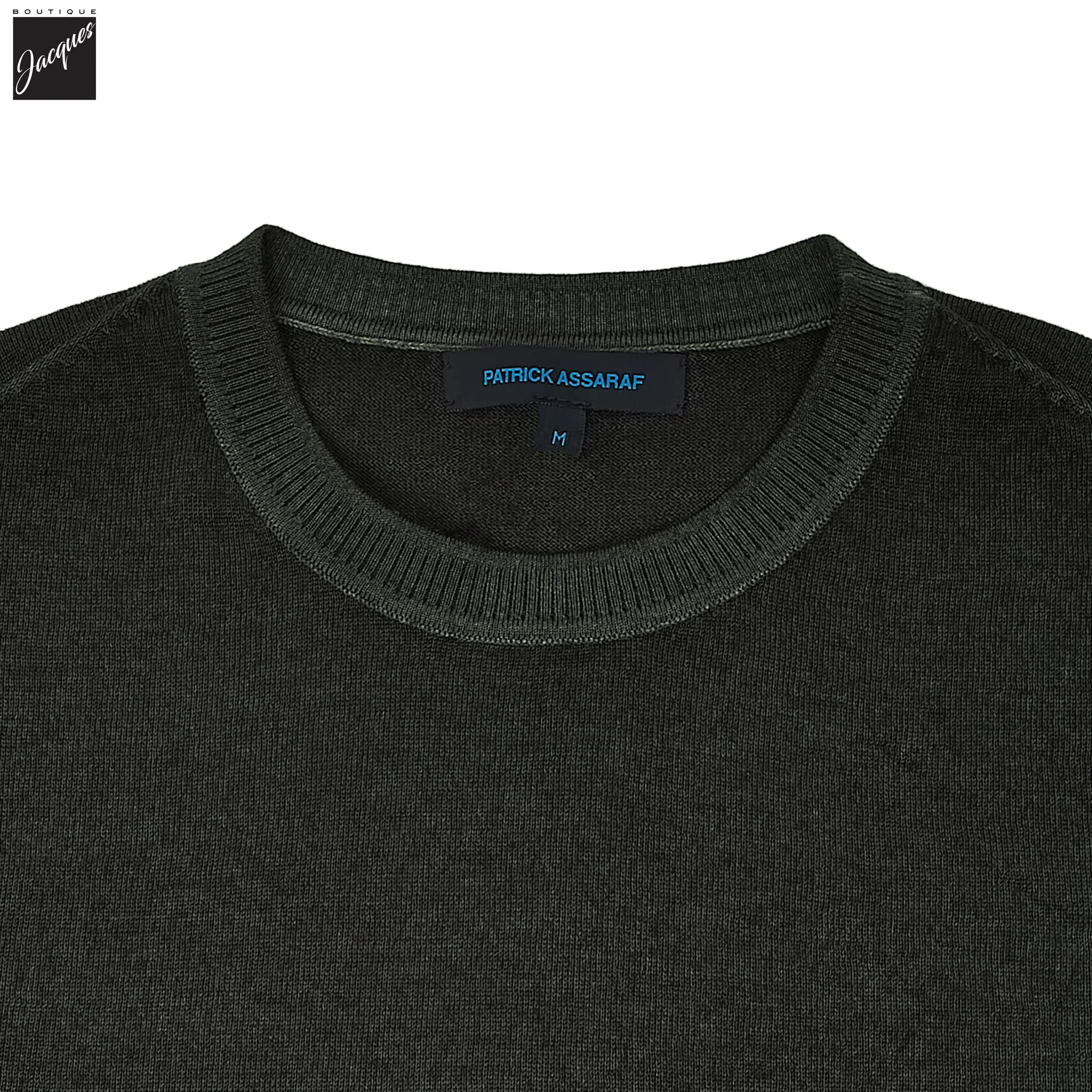 Dusky Green Vintage Wash Extra-Fine Merino Sweater - Patrick Assaraf - Image 2