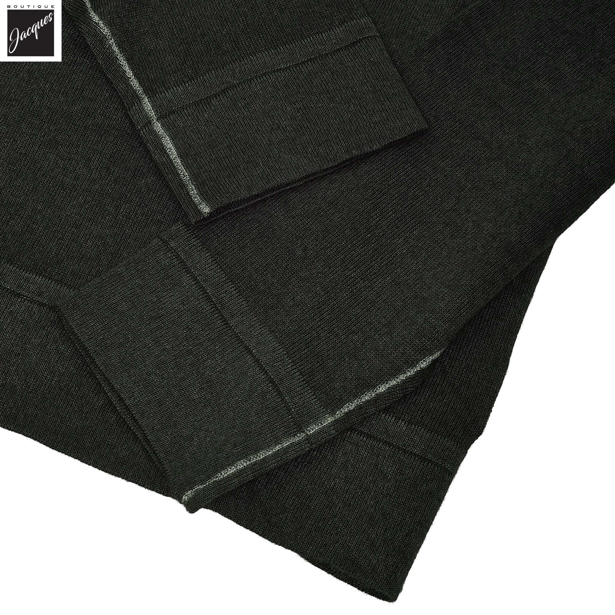 Dusky Green Vintage Wash Extra-Fine Merino Sweater - Patrick Assaraf - Image 3