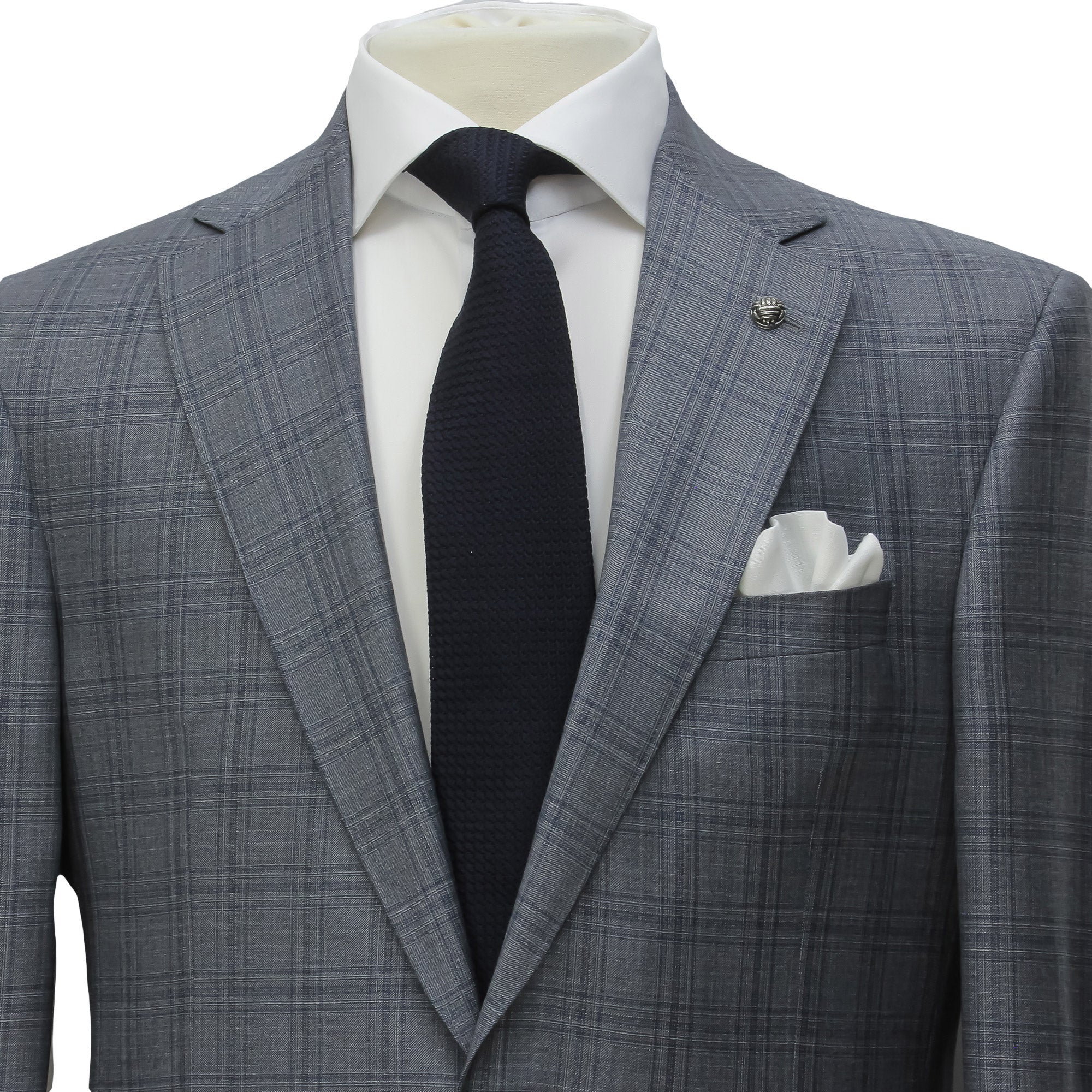 Gray & Blue Check Super 150's Wool Essence Modern Fit Suit - Jack Victor 1913 - Image 2