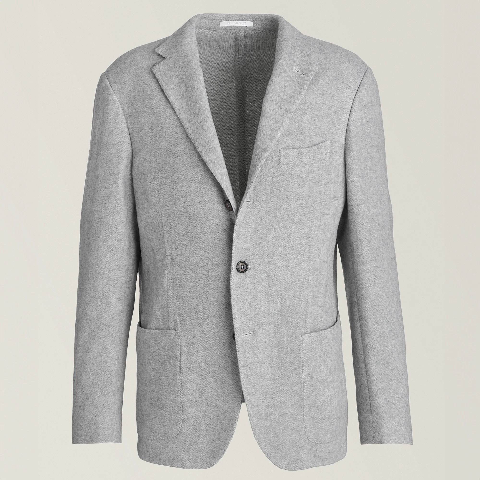 Gray Mélange Herringbone Wool-Cashmere Contemporary Sport Jacket - ELEVENTY - Image 2