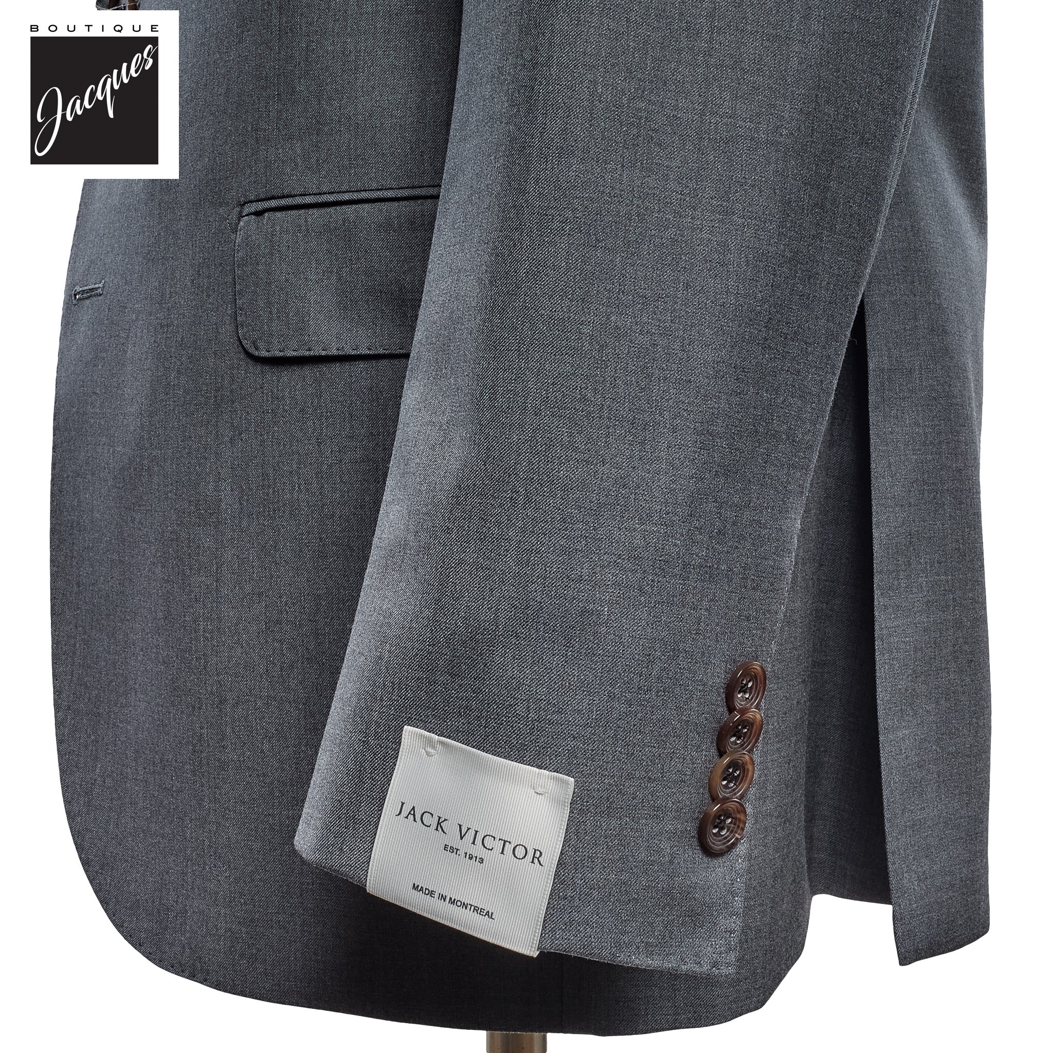 Gray Neat Century Classic Fit Vitale Barberis Wool Suit - Image 4