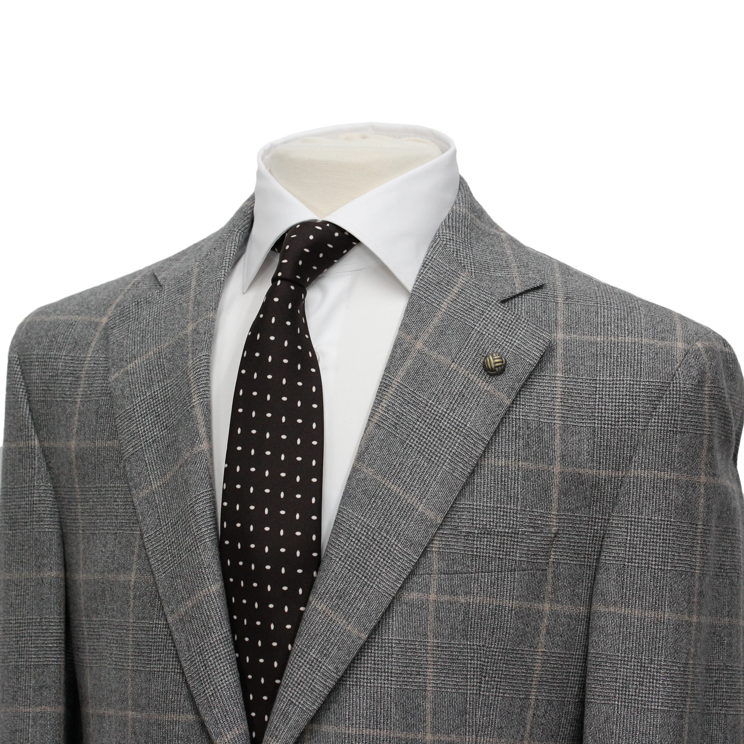 Gray Prince of Wales Check Mason Contemporary Fit DRAGO Wool Suit - Jack Victor - Image 2