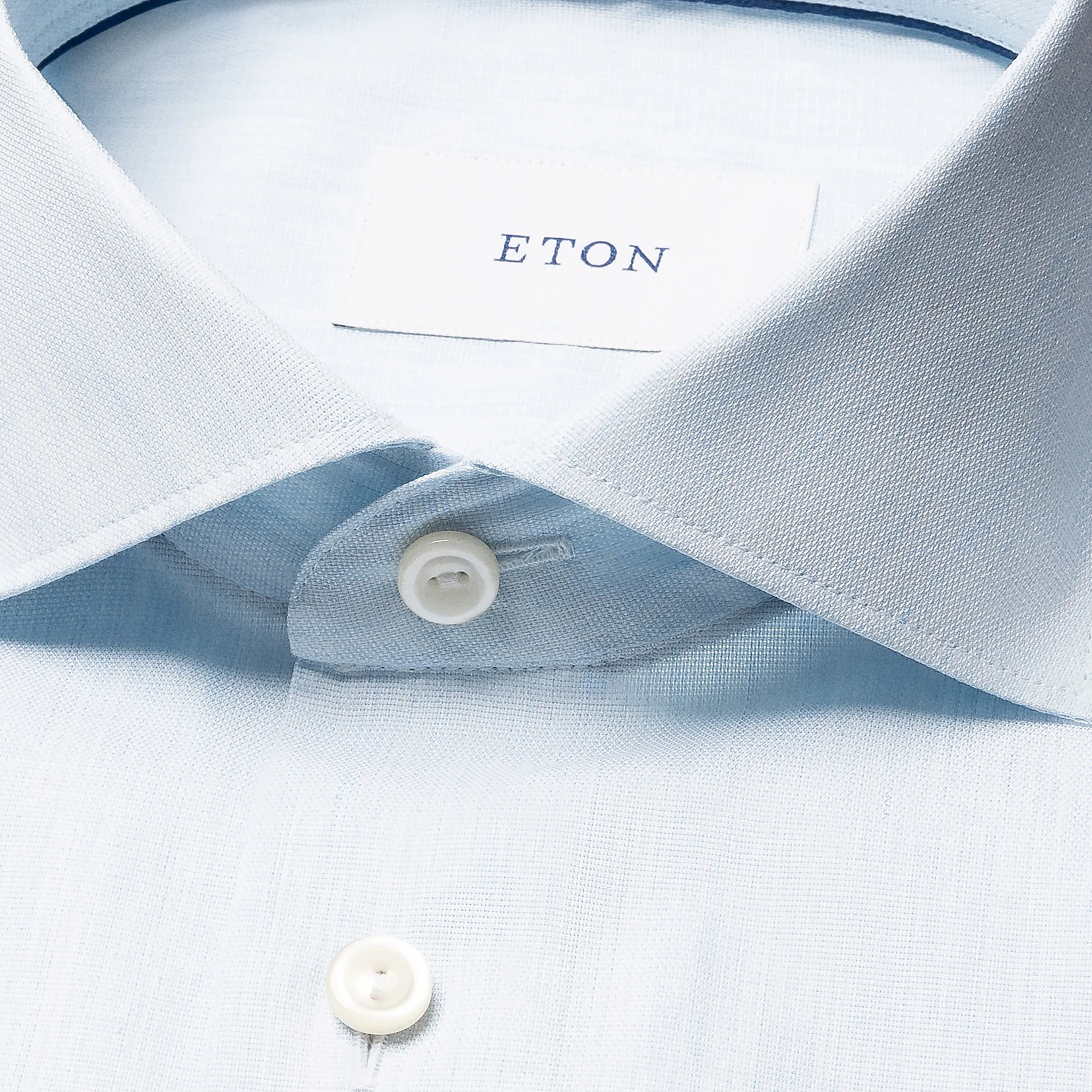 Light Blue Solid Signature Twill Slim Fit Shirt - ETON - Image 8