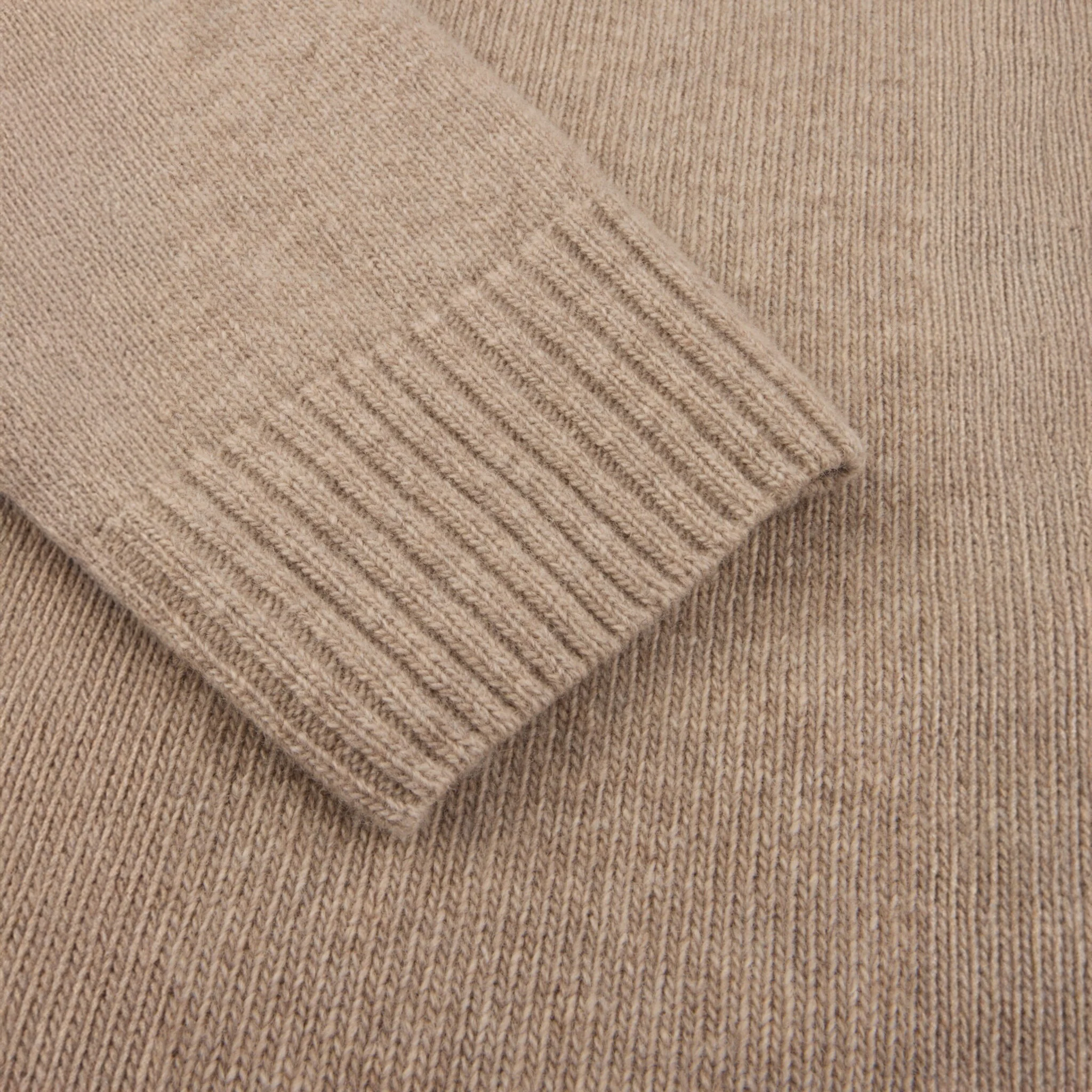 Light Brown Chunky Merino Crew Neck Sweater - Stenströms - Image 4