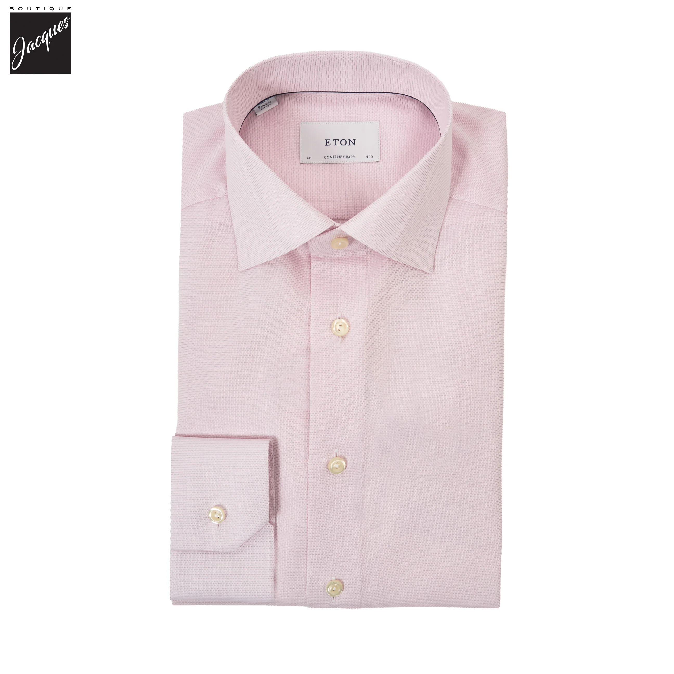 Light Pink Semi Solid Signature Twill Contemporary Fit Shirt - ETON