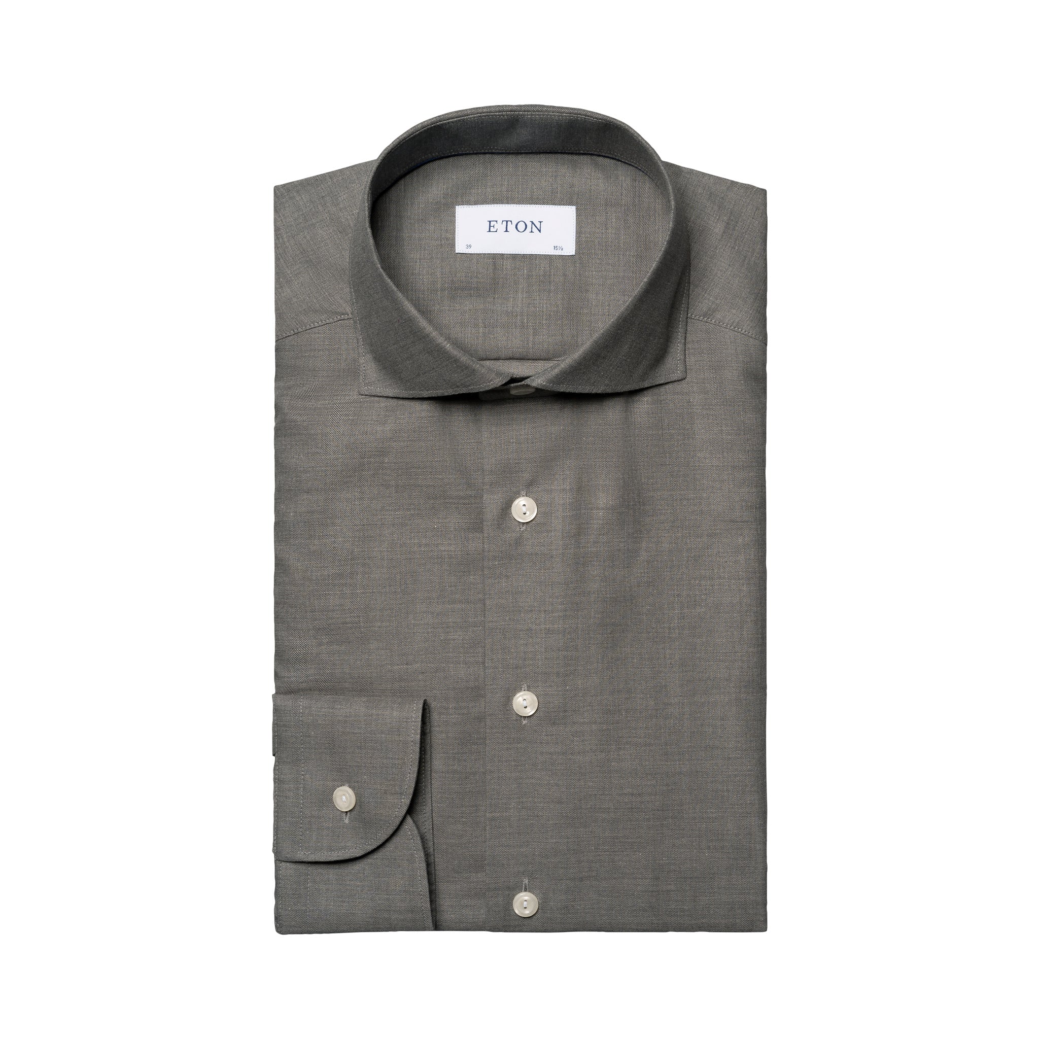 Mid Gray Light Weight Flannel Slim Fit Shirt - ETON - Image 2