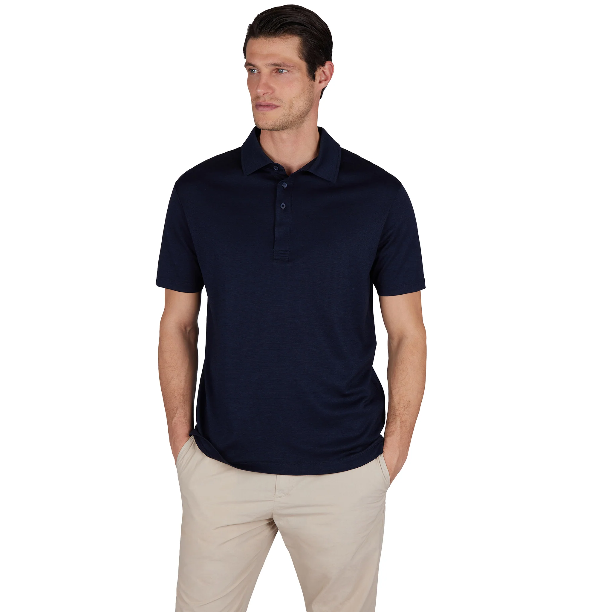 Navy Blue XSoft Cotton-Lyocell Interlock Polo Shirt - Paul & Shark