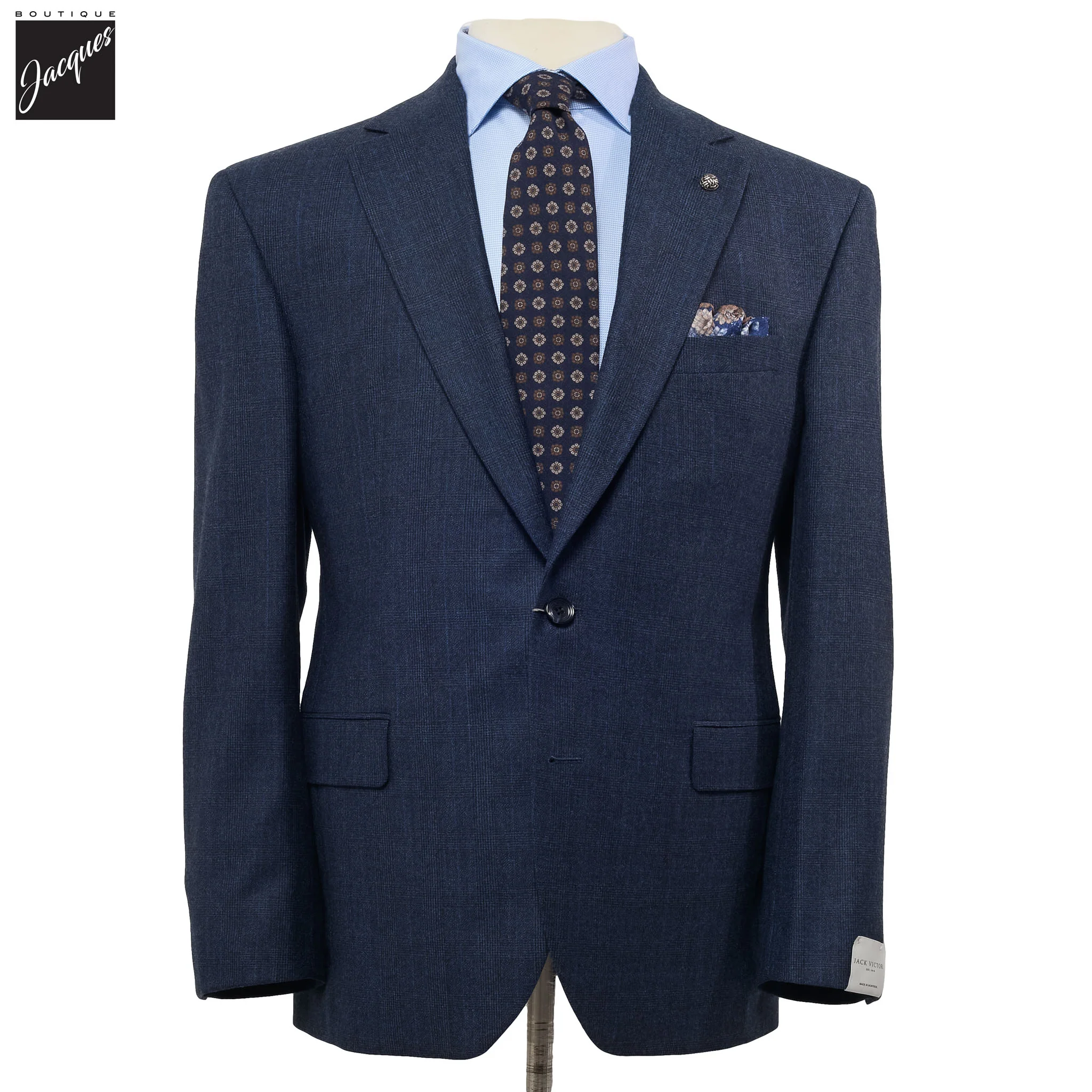 Navy Check Gibson Classic Fit Wool & Cashmere Suit - Jack Victor