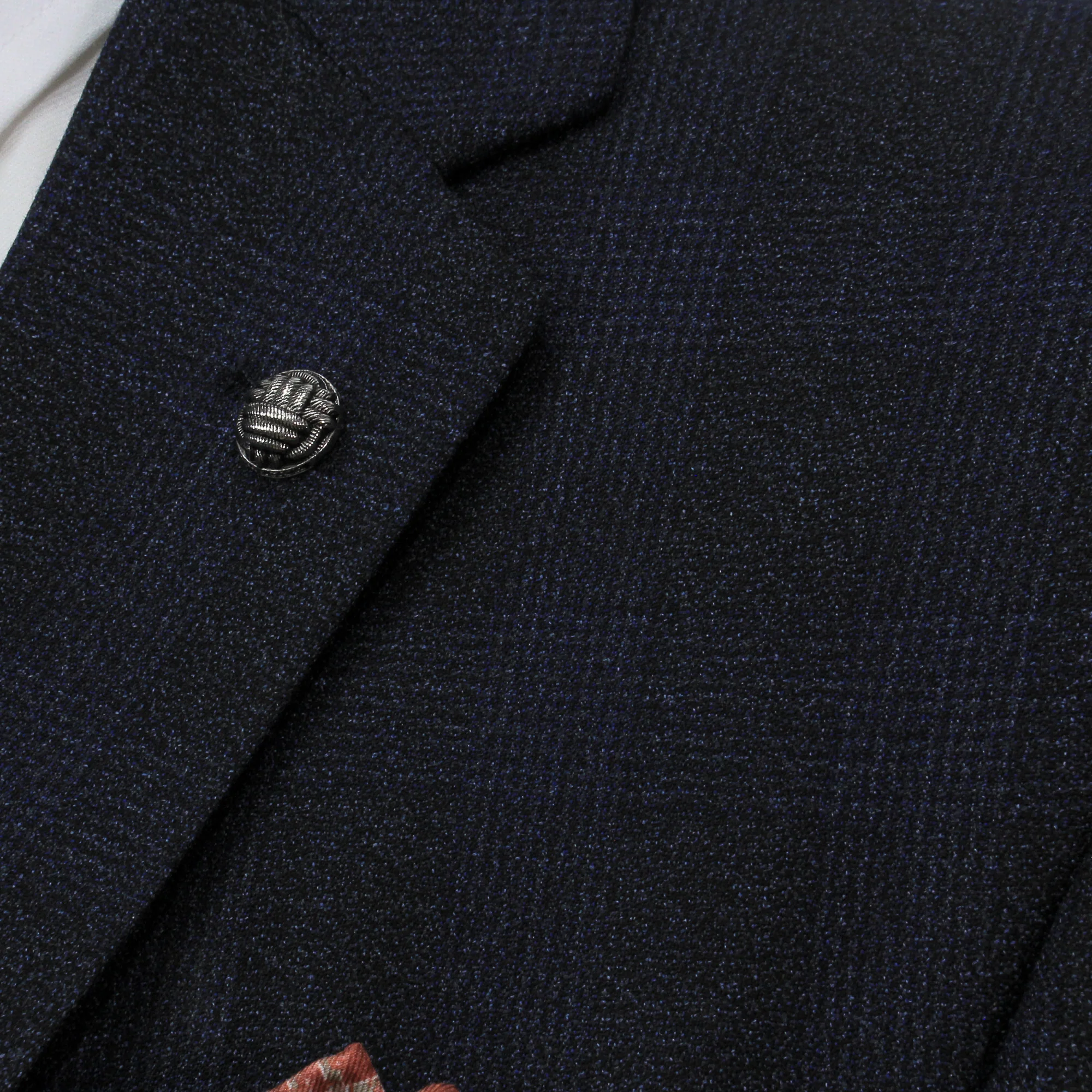 Navy Tonal Glen Check Drago Wool Fraser Slim Fit Suit - Image 6