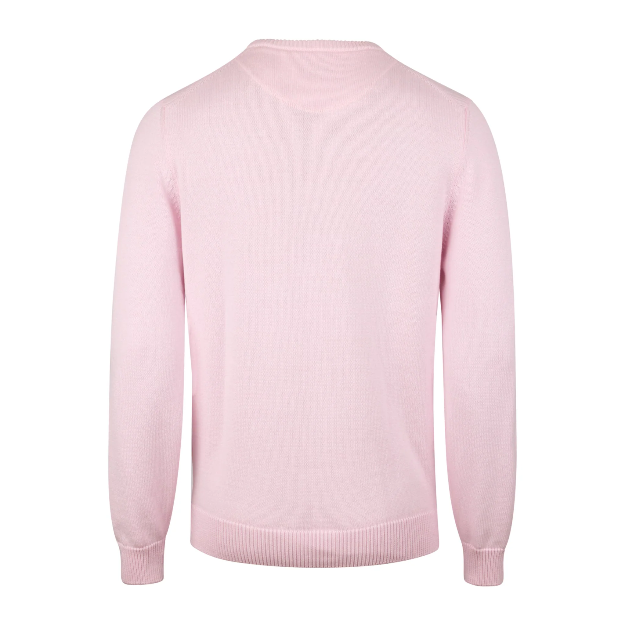 Pink Textured Cotton Crew Neck Sweater - Stenströms - Image 2