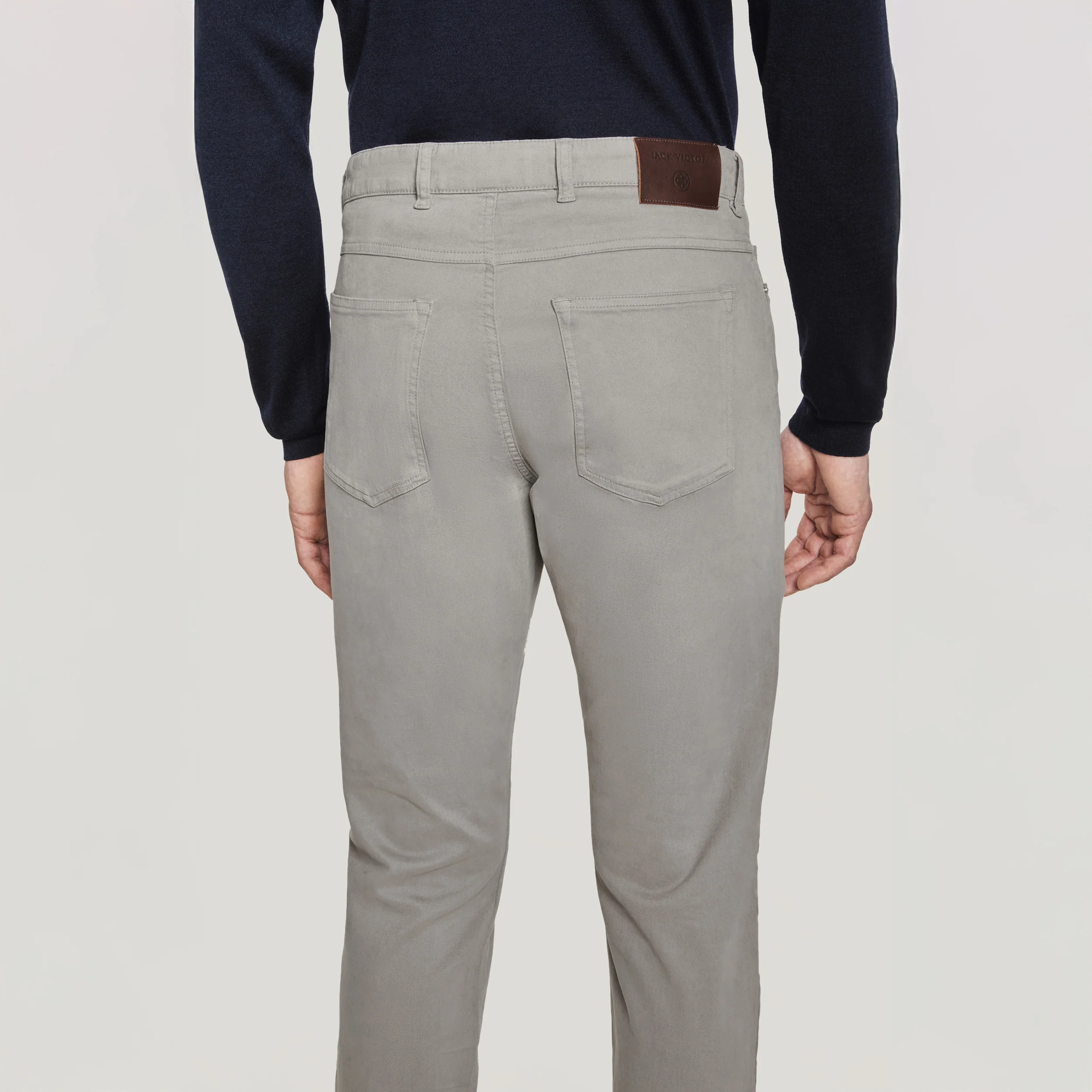 Putty Jackie Brushed Cotton Modern Fit Five Pocket Pants - Jack Victor - Image 4