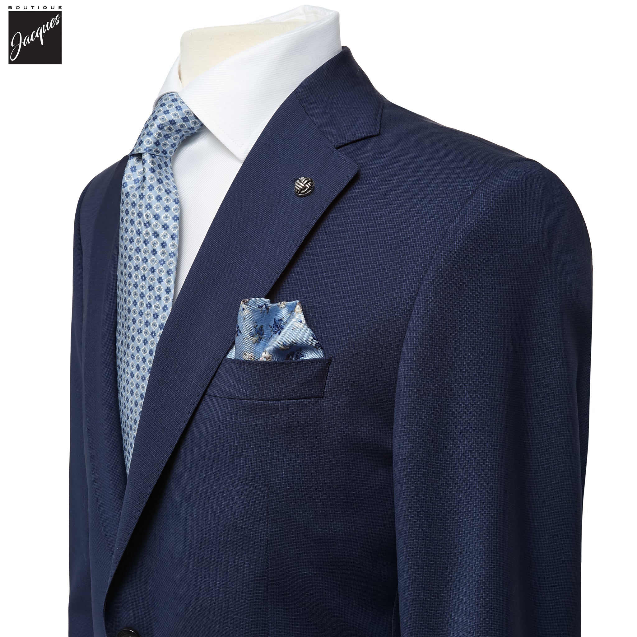 Royal Blue Neat Esprit Modern Fit Super 100s Wool Suit - Jack Victor - Image 2