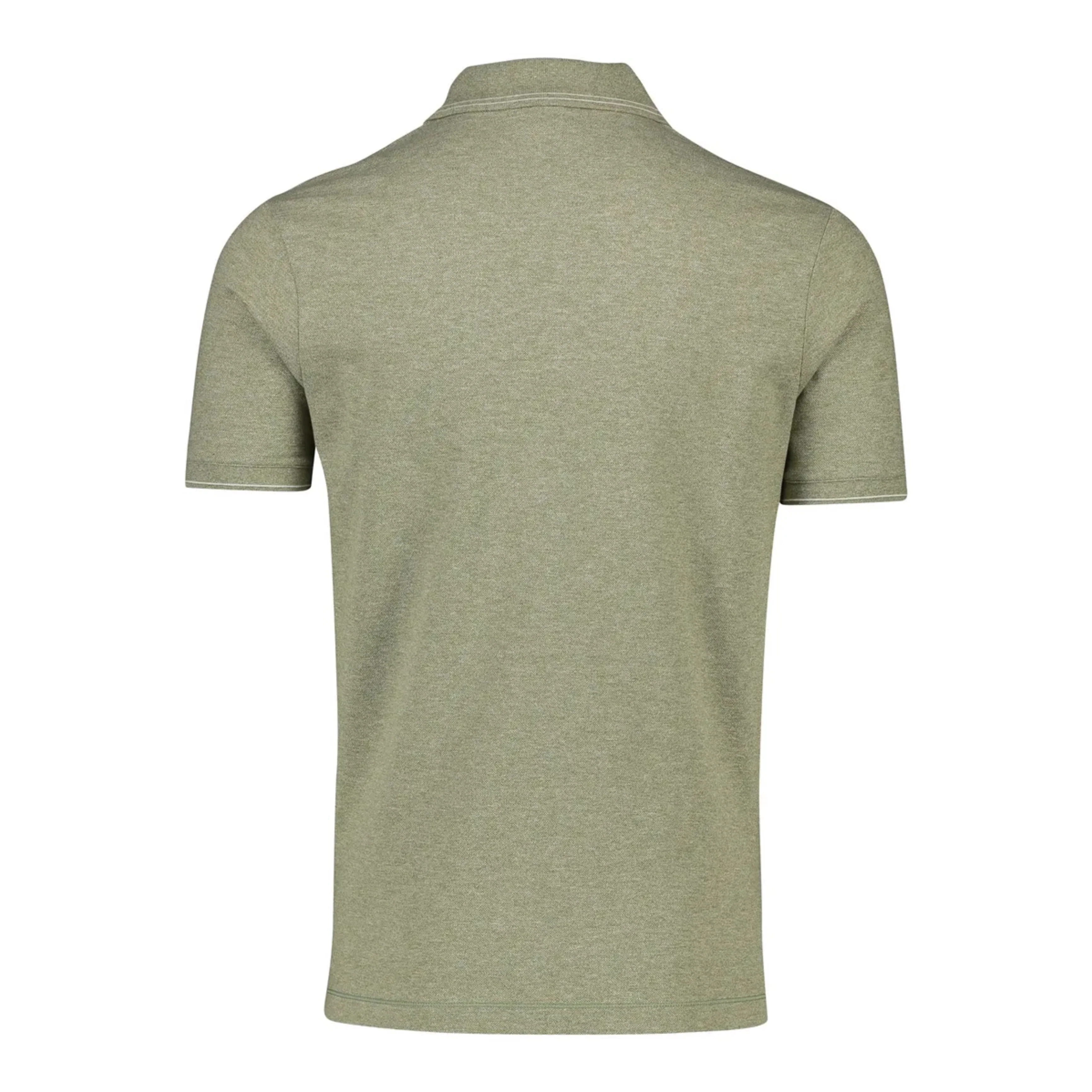 Sage Green Melange Cotton Polo Shirt - PAUL & SHARK - Image 2