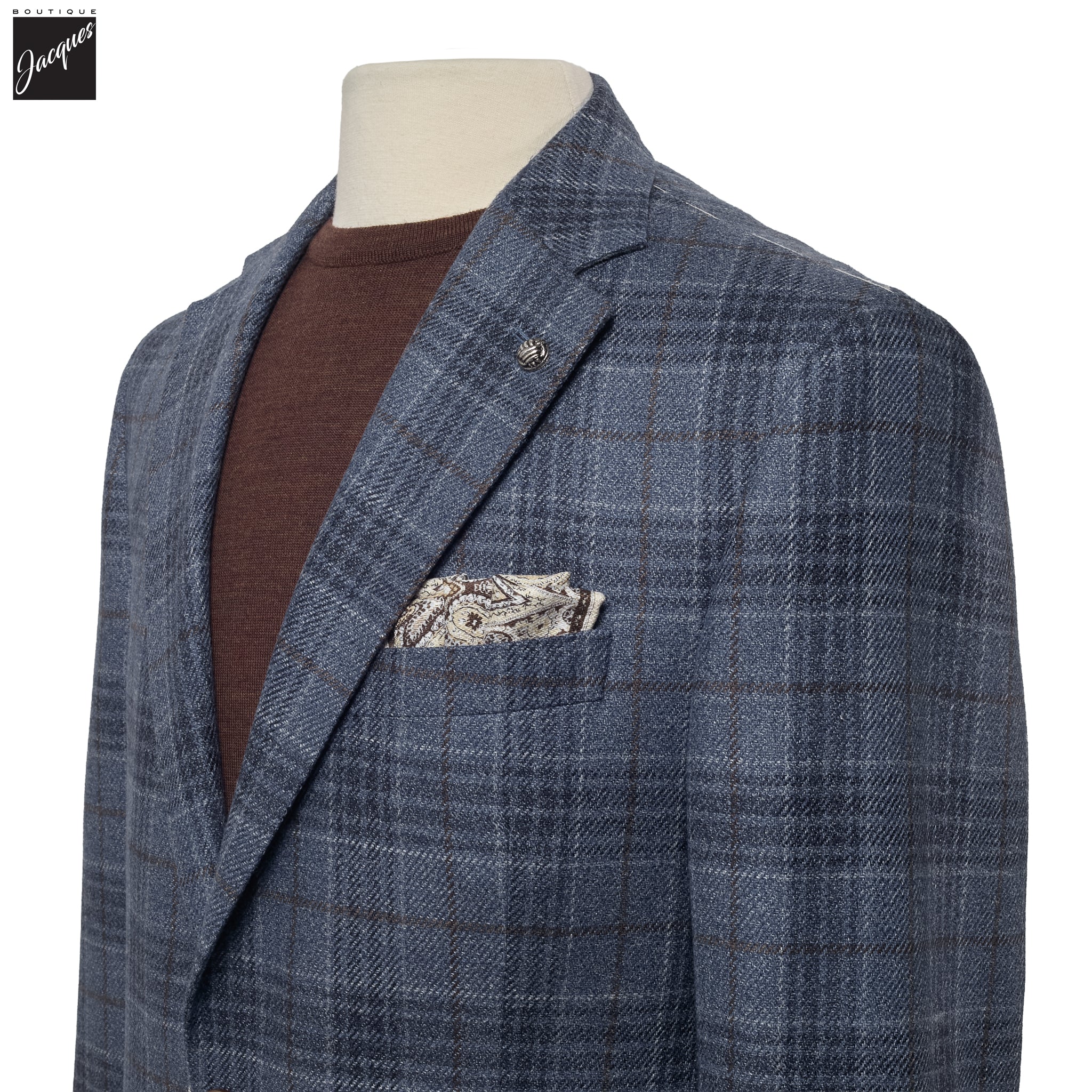 Steel Blue Wool-Silk Tweed McAllen Contemporary Fit Sport Jacket - Jack Victor - Image 2