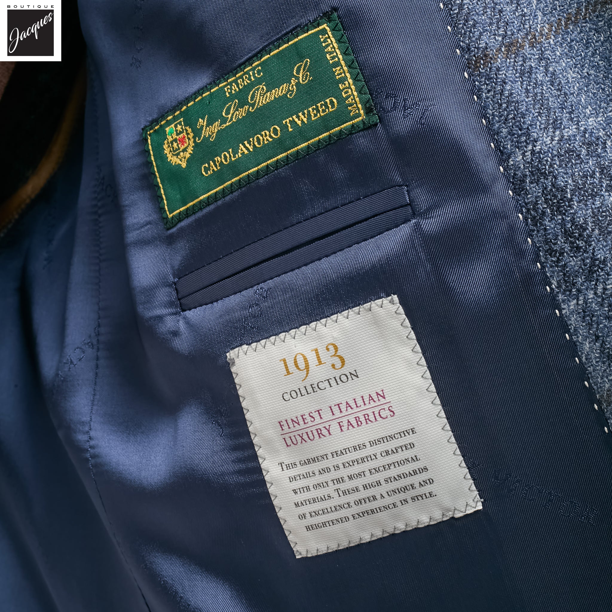 Steel Blue Wool-Silk Tweed McAllen Contemporary Fit Sport Jacket - Jack Victor - Image 4