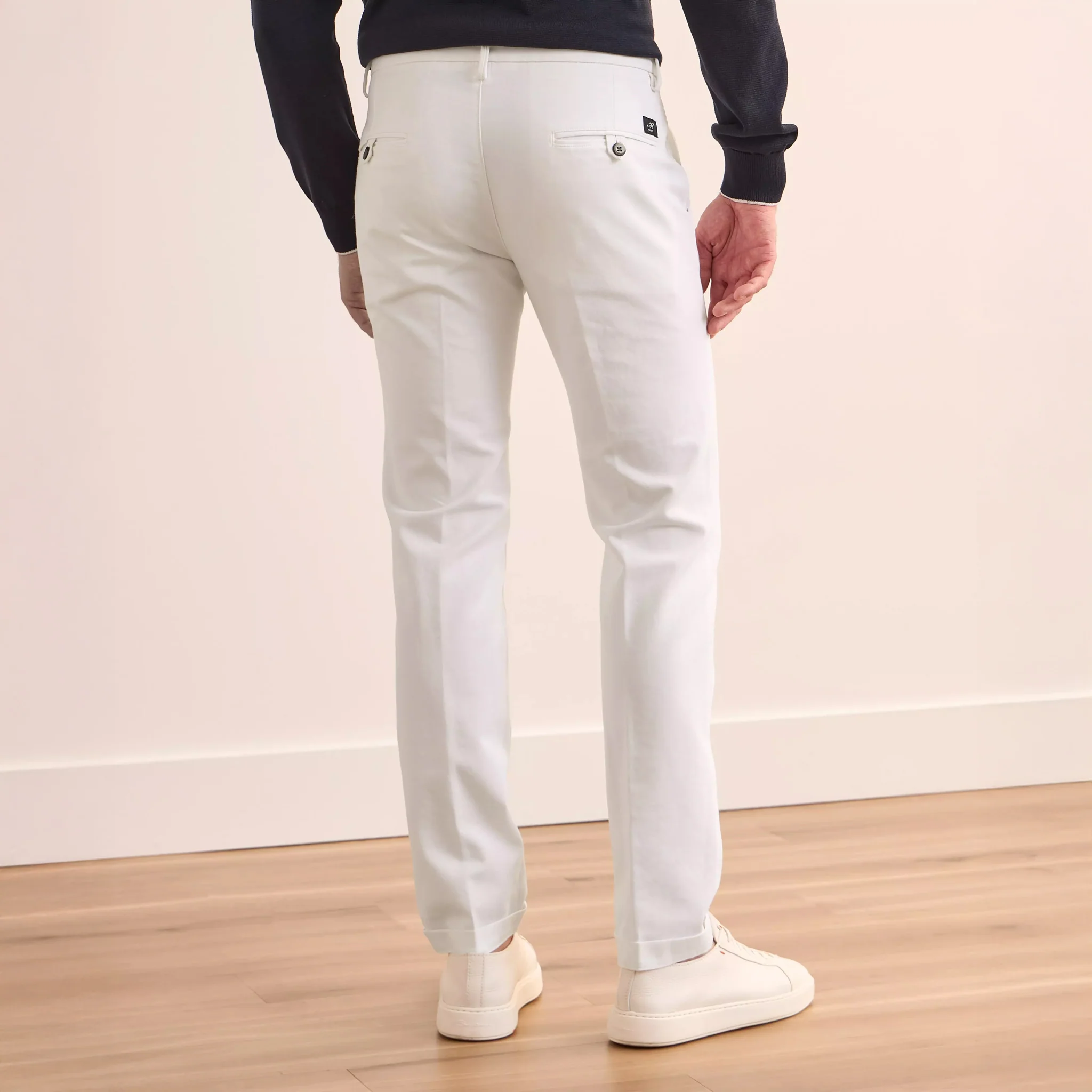 White Chino Gaberdine Stretch Chino - Mason's - Image 8