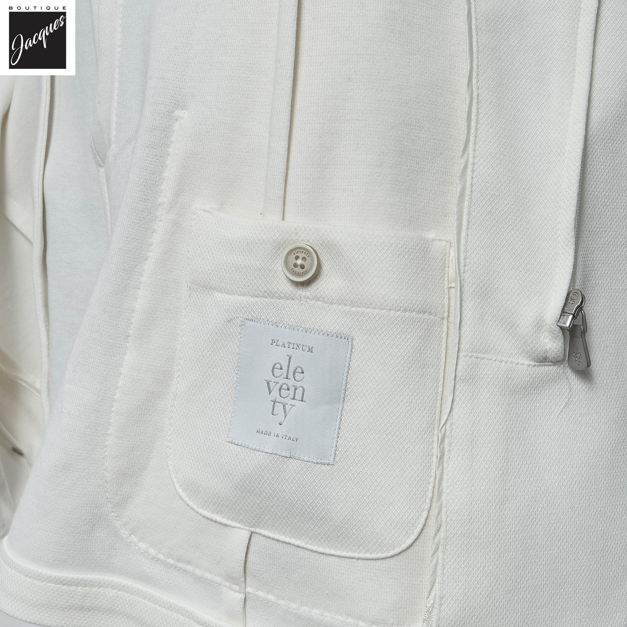 White Cotton Hybrid Sport Jacket with Removable Bib - ELEVENTY PLATINUM - Image 6